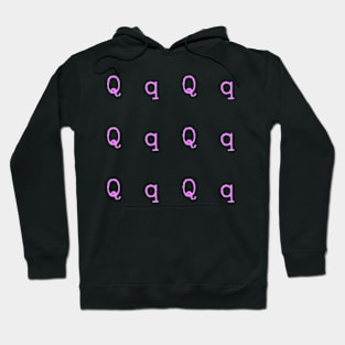 Pink Typewriter Letter Q Hoodie